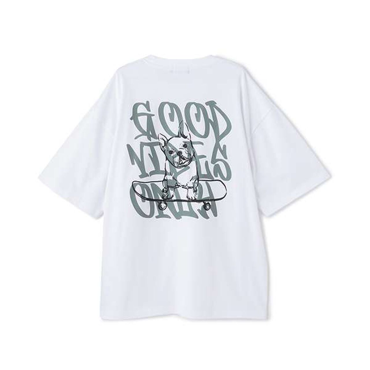 [Cool Touch] High Cool Cotton Dog Print Short Sleeve T-Shirt,Blue, large image number 4