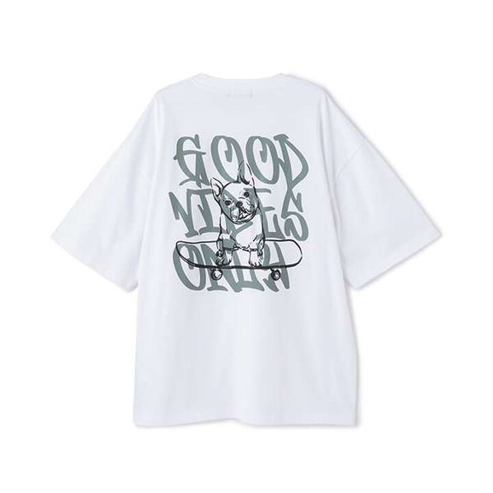 [Cool Touch] High Cool Cotton Dog Print Short Sleeve T-Shirt,Blue, medium image number 4