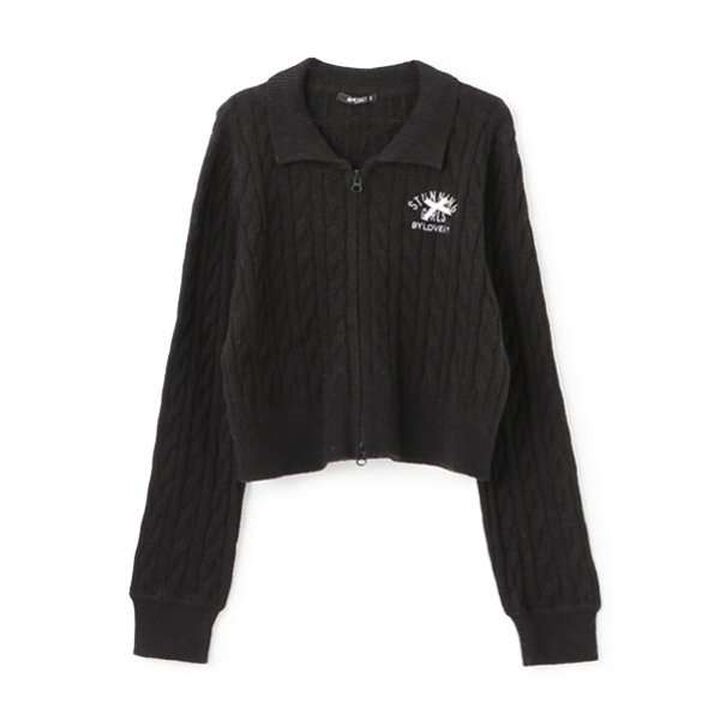 Double Zip Knit Cardigan,Gray, medium image number 13