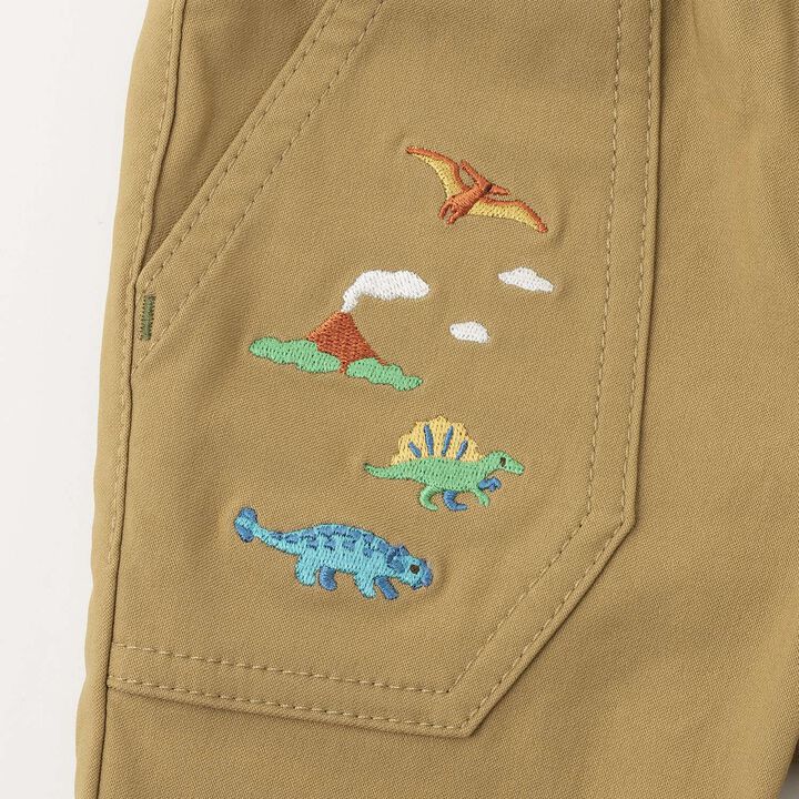 Dinosaur Cuffed Long-Length Straight Pants,Beige, medium image number 5