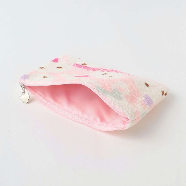 Rabbit Chenille Weave Pouch [Made in Japan],Pink, medium image number 2