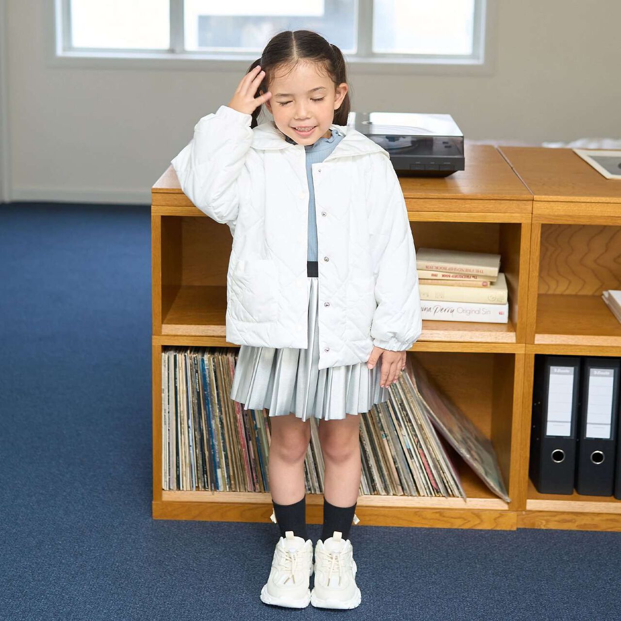 Quilted Bomber Jacket with Removable Sailor Collar,Charcoal gray, large image number 23