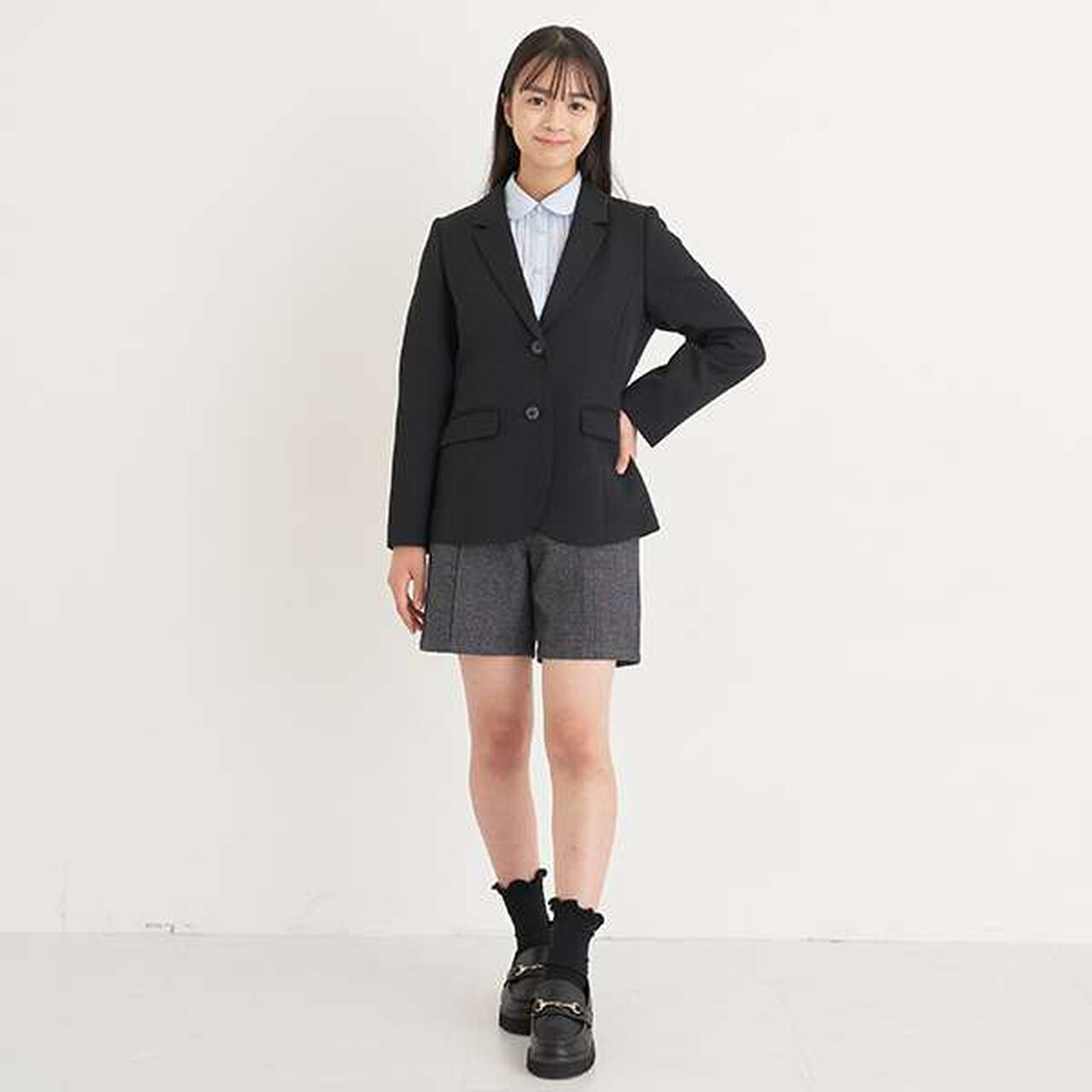 Pintuck Shorts,Gray, large image number 0