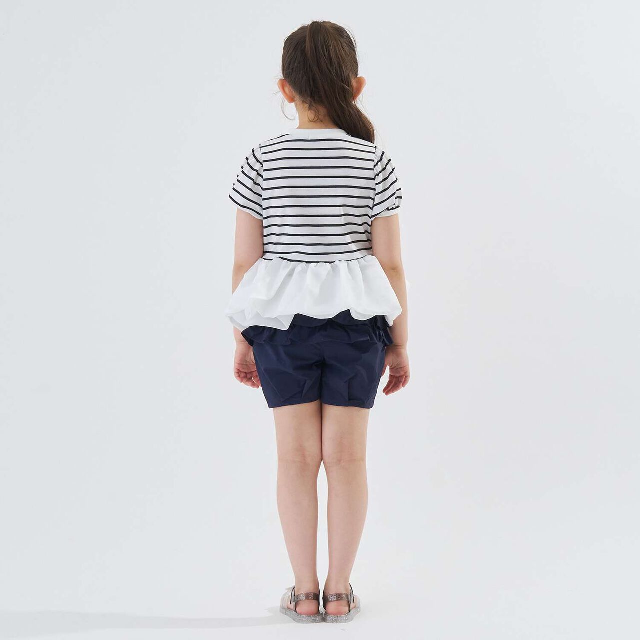 [100% Cotton] Cropped Organdy Docking Top for Girls [Kids] [Children's Clothing],Greige, large image number 7