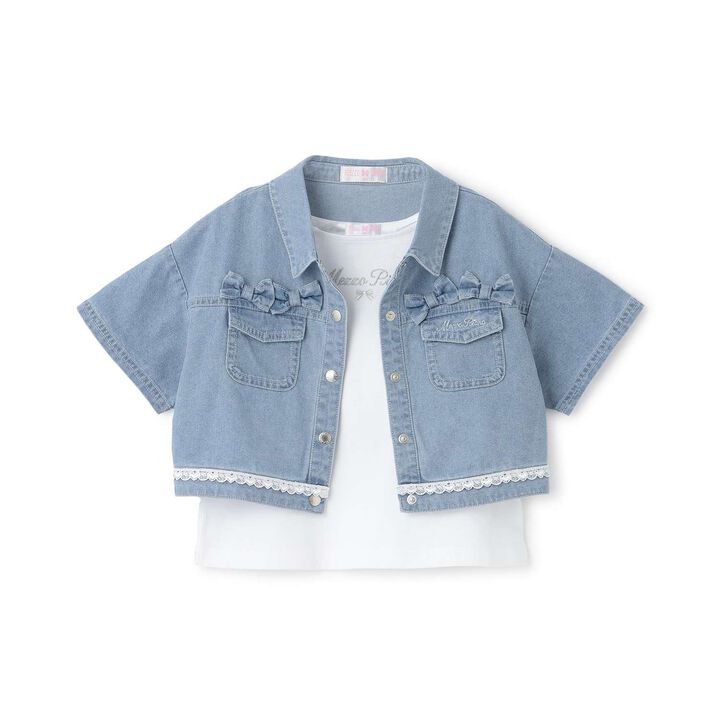 Cool Touch Denim Shirt & T-Shirt Set,Turquoise, medium image number 14