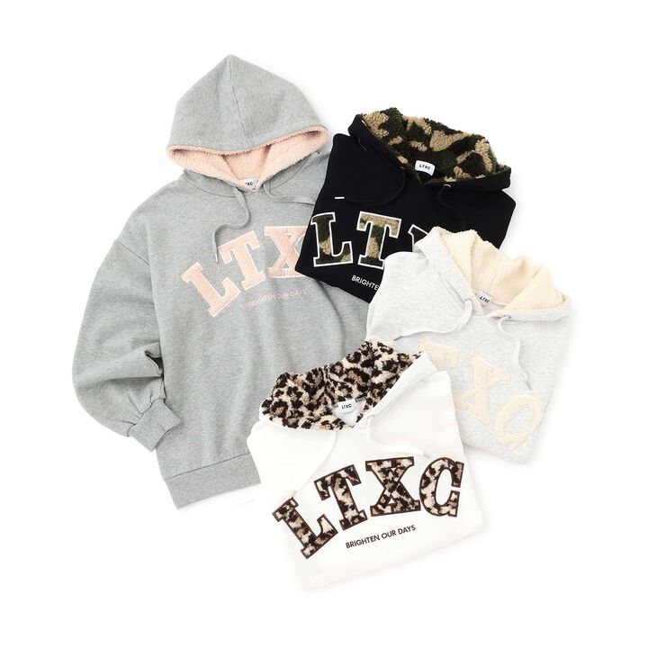 [LTXC] 100% Cotton Wool Lined Boa Logo Hoodie,Black, medium image number 6