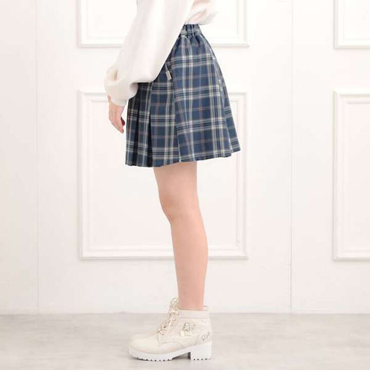 Brushed Pleated Skirt,Charcoal gray, medium image number 2