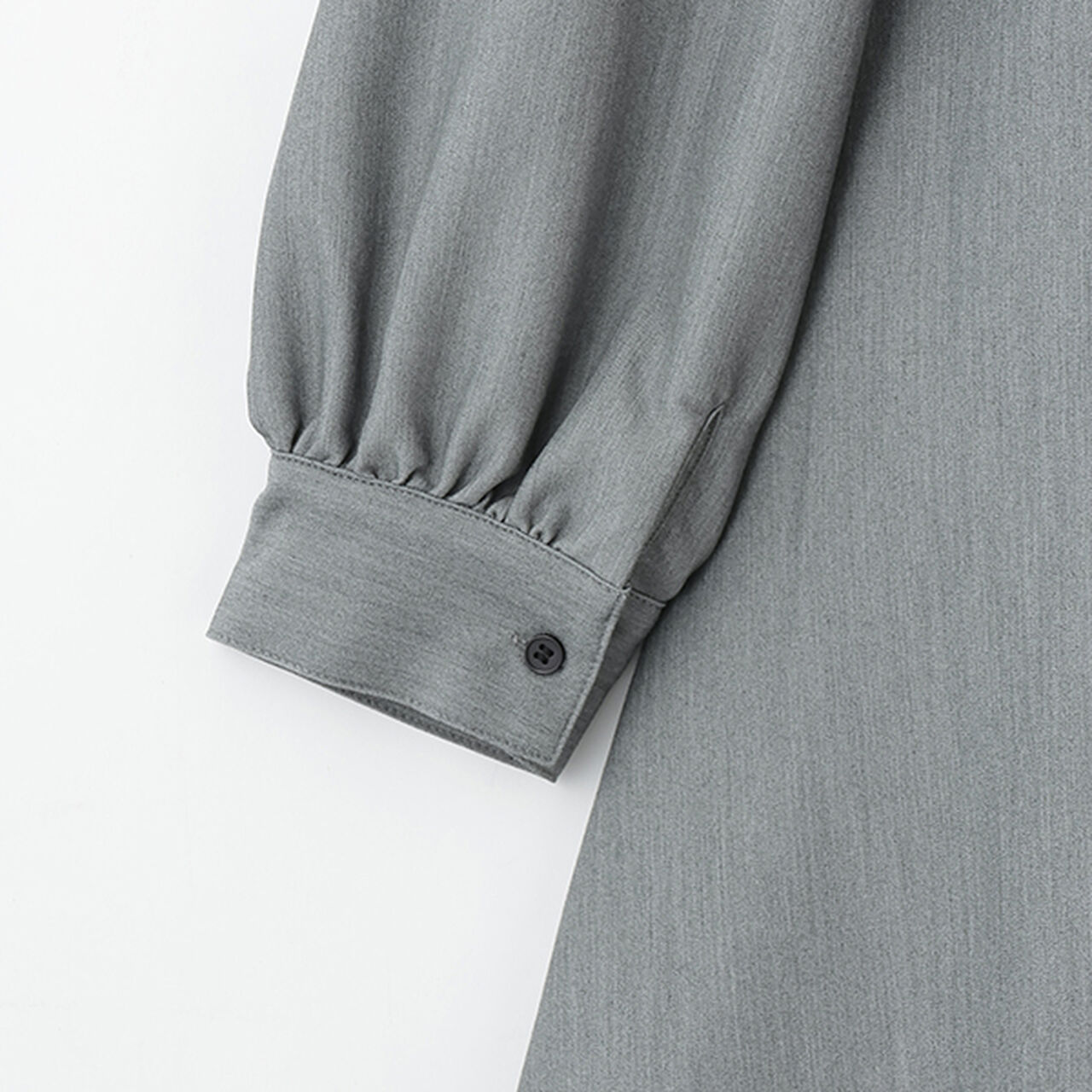 Shirt Dress with Ribbon Bustier,Gray, large image number 10