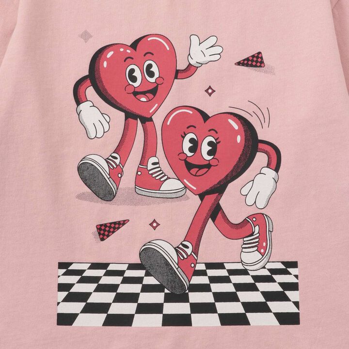 [USA Cotton] Heart Character Motif Wide Long Sleeve T-Shirt,Charcoal gray, medium image number 3