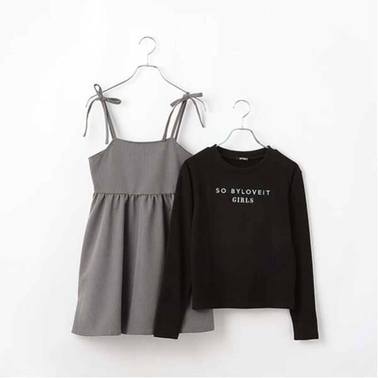 TR Jumper Skirt T-Shirt Set,Black, large image number 9