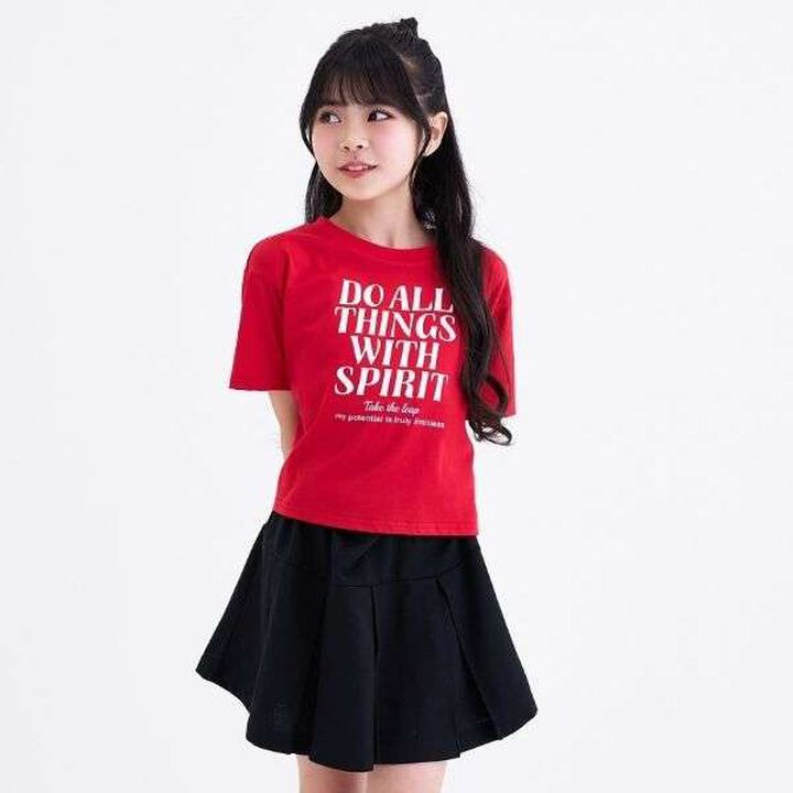 [3way Cool Touch] Logo Short-Sleeve T-Shirt & Pleated Skirt Outfit Set,, medium