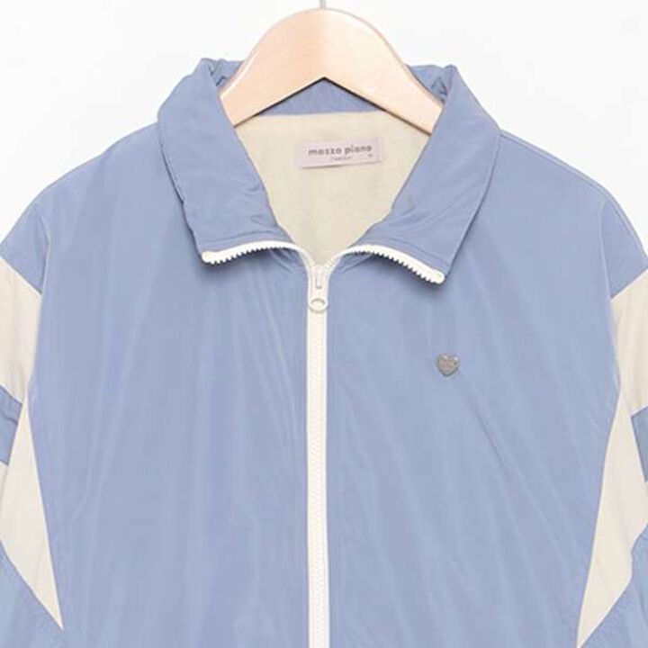 Water-Repellent Fleece-Lined Warm Color Block Track Jacket,Light beige, medium image number 4