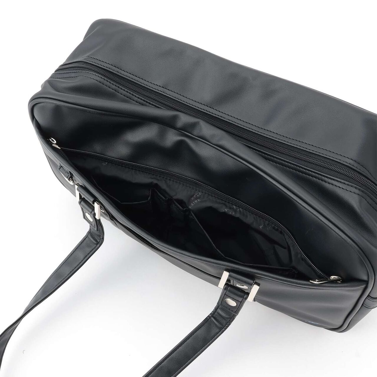 Synthetic Leather School Bag,Black, large image number 7