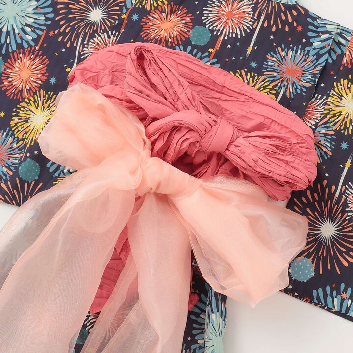 Yukata Set with Fireworks Pattern,Pearl white, medium image number 17