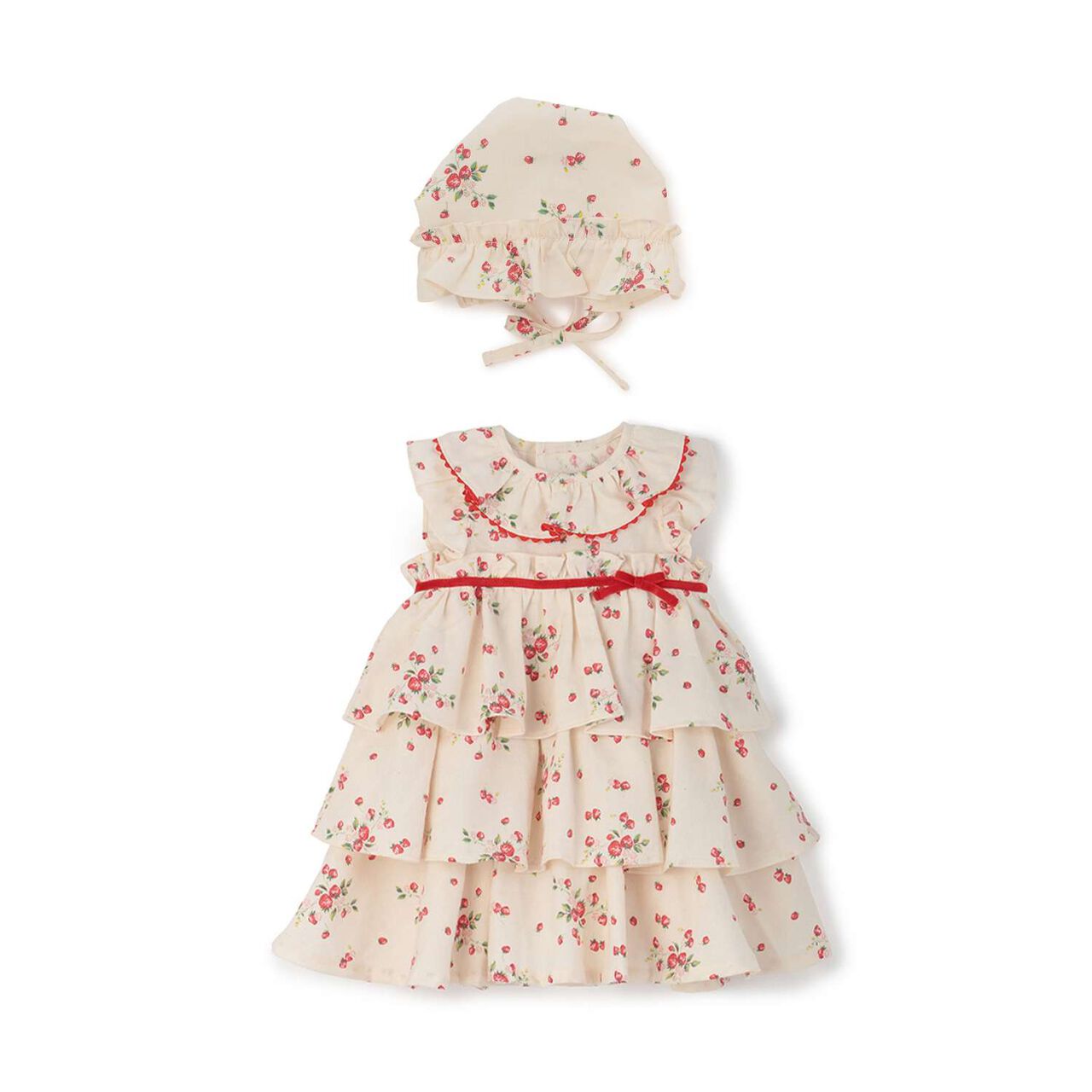 Wild Strawberry First Dress Set [Organic] [Made in Japan],Pearl white, large image number 6
