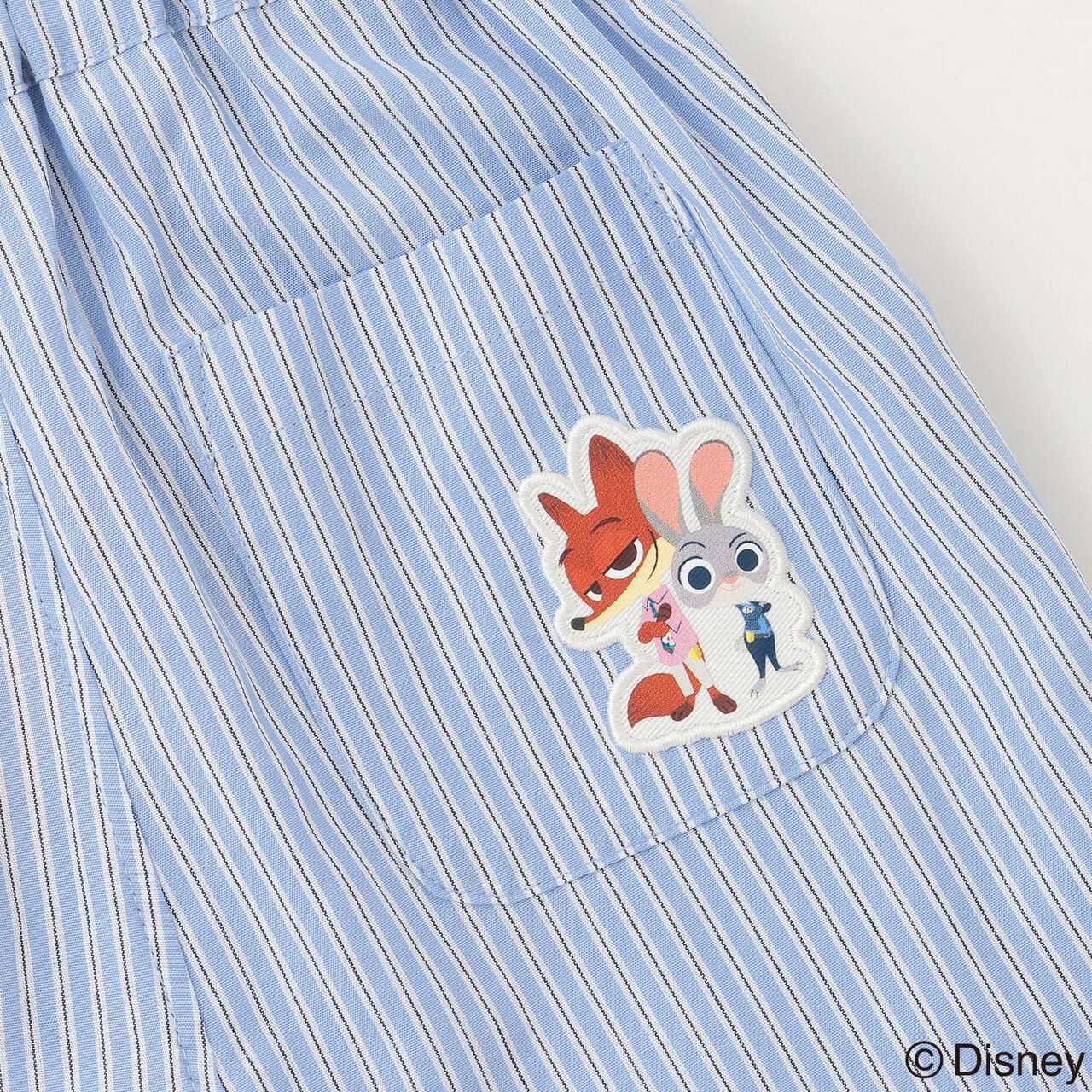 [Zootopia] Embroidered Half Pants,Sax blue, large image number 13