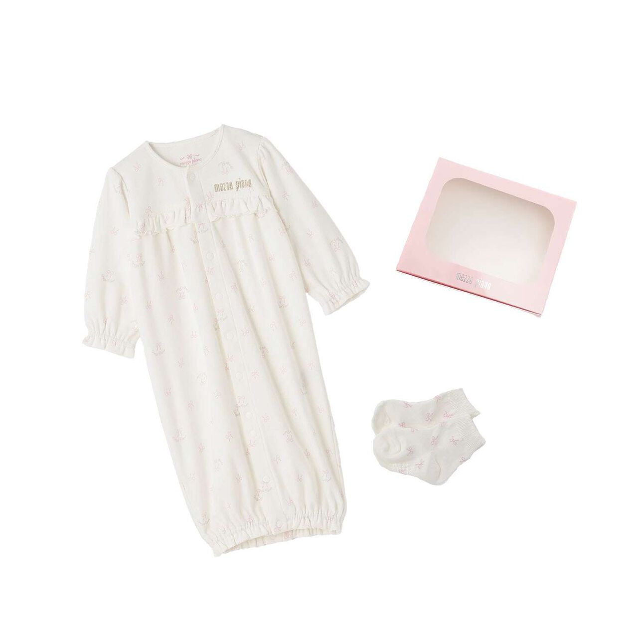 [Box Included] Ribbon & Rose Pattern 2 WAY All-in-One & Socks Set,Off white, large image number 21