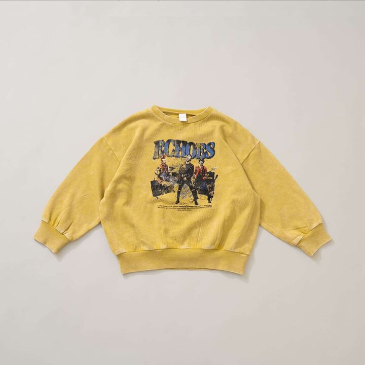 Band Style Print Sweatshirt,Yellow, medium image number 16