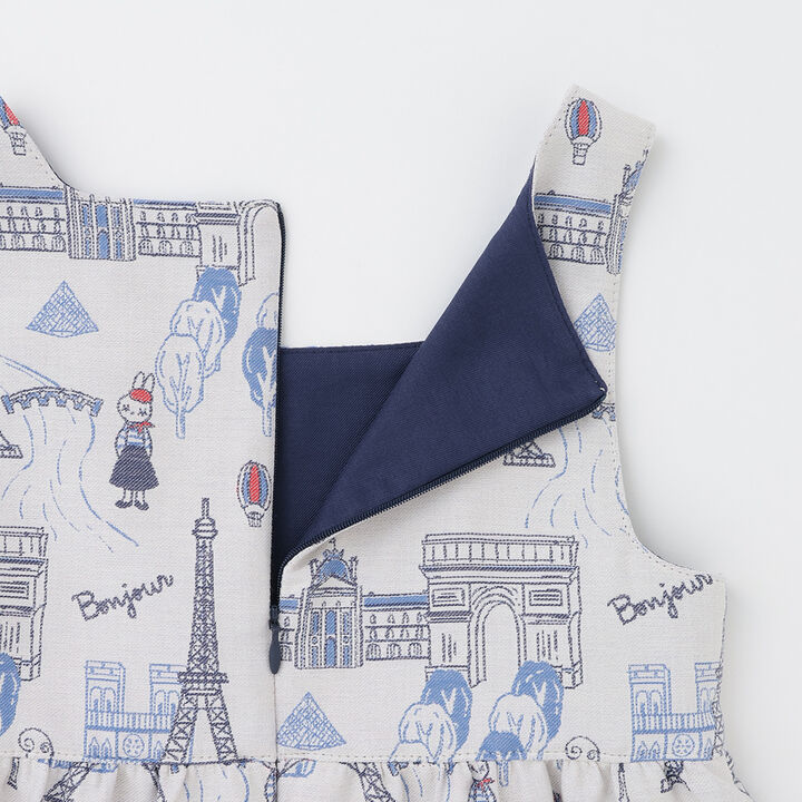 [Made in Japan] Paris Pattern Jacquard Jumper Skirt,Ivory, medium image number 7
