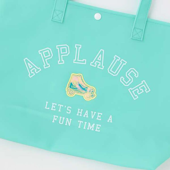 Mat PVC Tote Bag with Enamel Patch [SWIM],Purple, medium image number 3