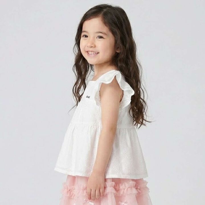 Floral Embroidered Cotton Lace Tunic,Off white, medium image number 6