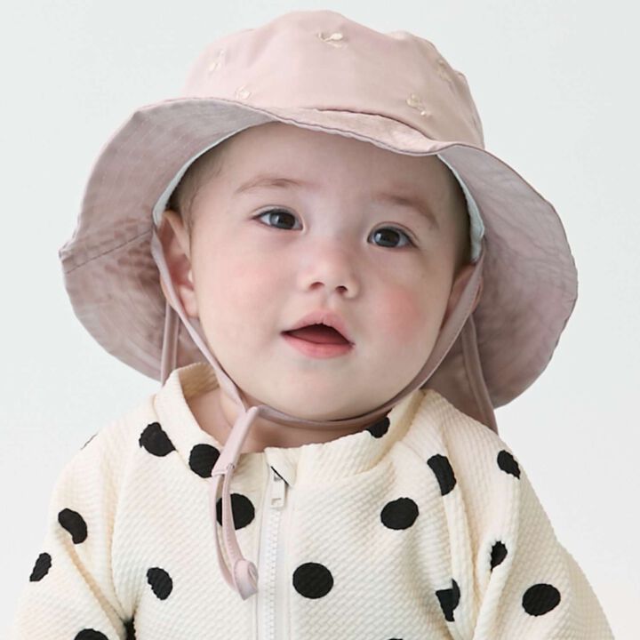 [Heat-Resistant] Embroidered Bucket Hat,Pink, medium image number 0