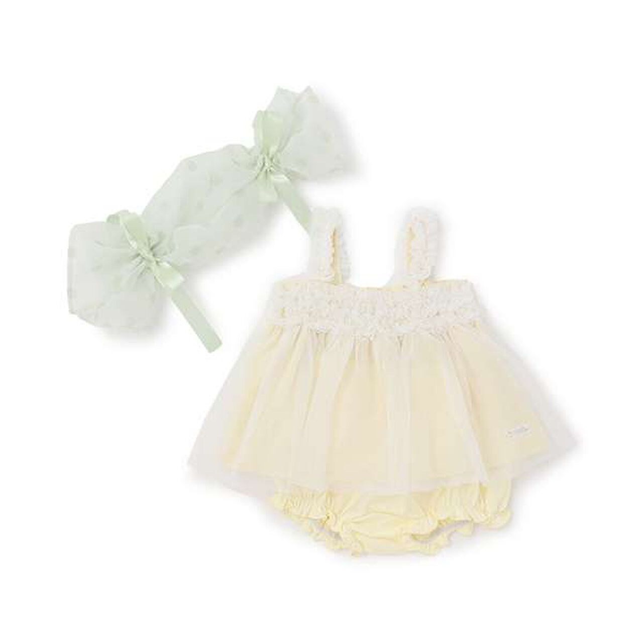Tulle Camisole Dress + Bloomers Candy Wrapping,Cream, large image number 0
