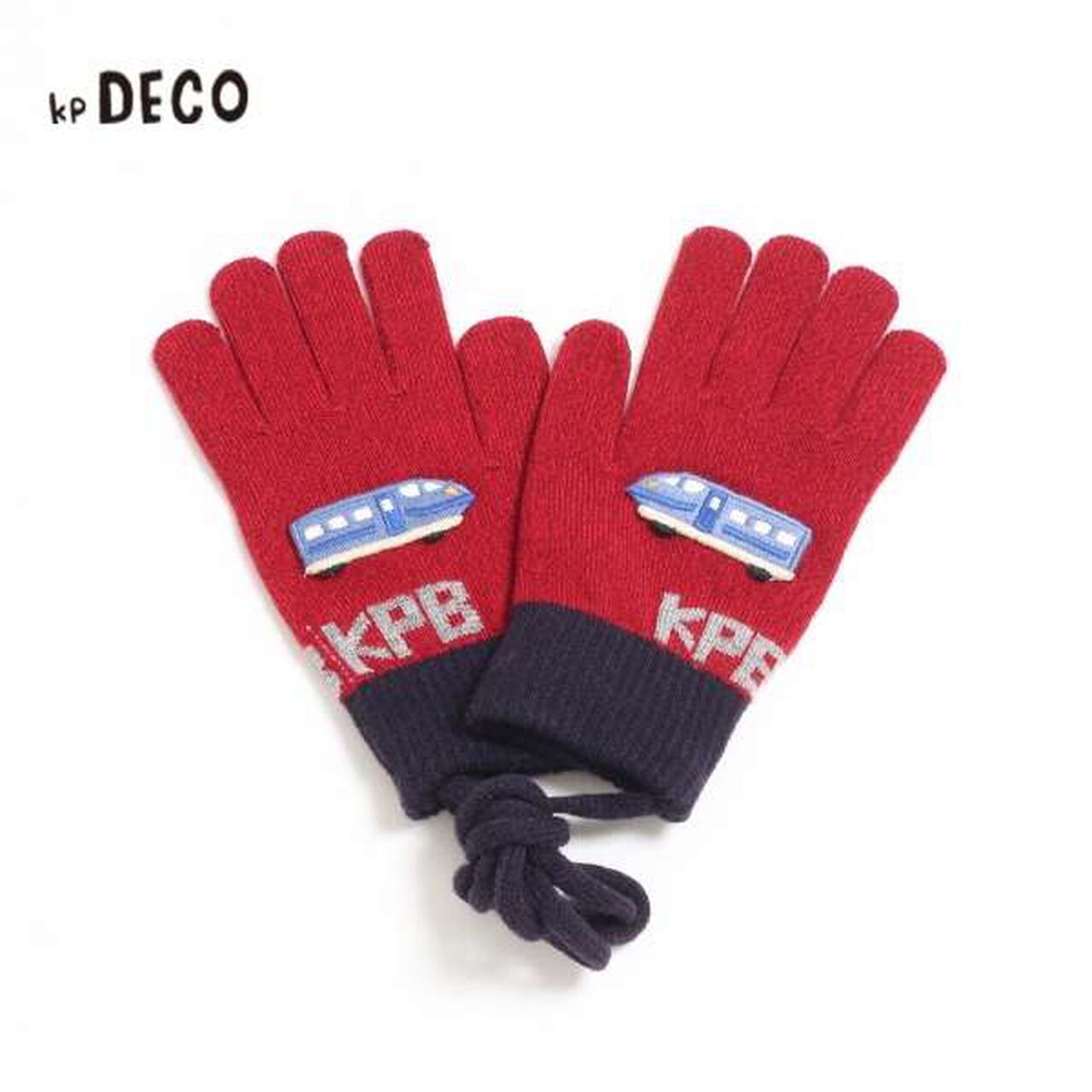 KP Deco Train Motif Gloves (M-L),Red, large image number 0