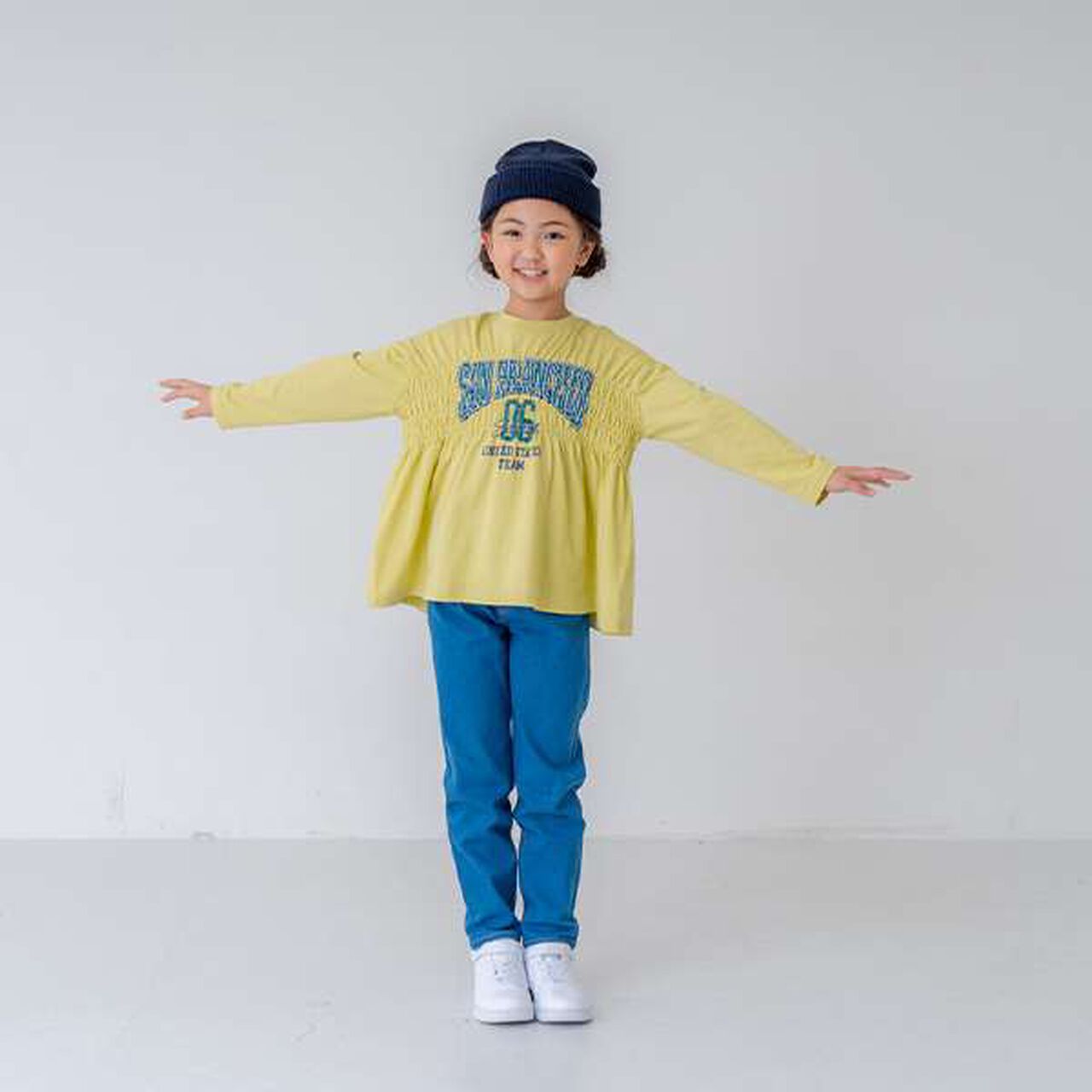 [Link] Team Logo Shirring Long Sleeve T-Shirt,Off white, large image number 16