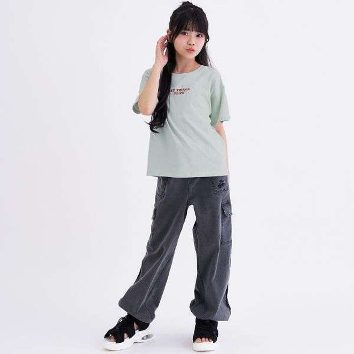 [Daily Price] 100% Cotton Patch-Style Short Sleeve T-Shirt,Ivory, medium image number 2