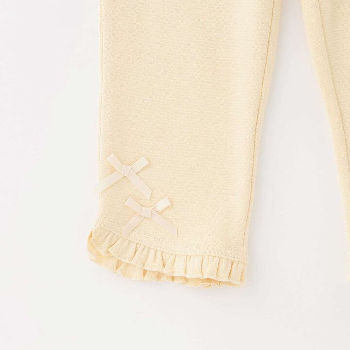 [Tomo Pants] Stain Resistant UV Cool Touch Round-Hem Frill 3/4 Capri Pants for Girls,Salmon pink, medium image number 9