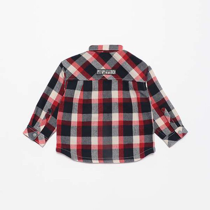 Dinosaur Check Long-Sleeve Shirt,Green, medium image number 1