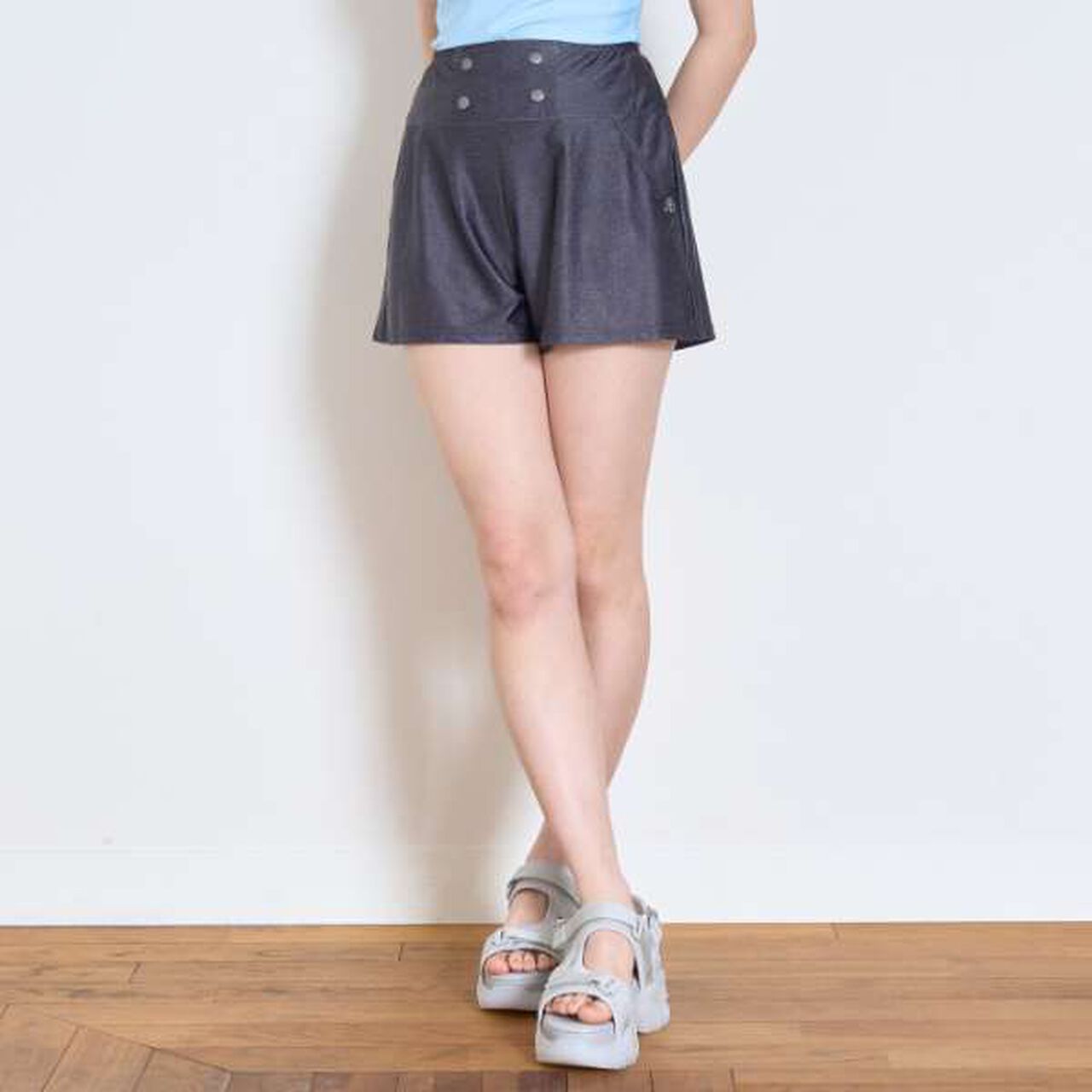 [SWIM] Denim Pants,Black, large image number 0