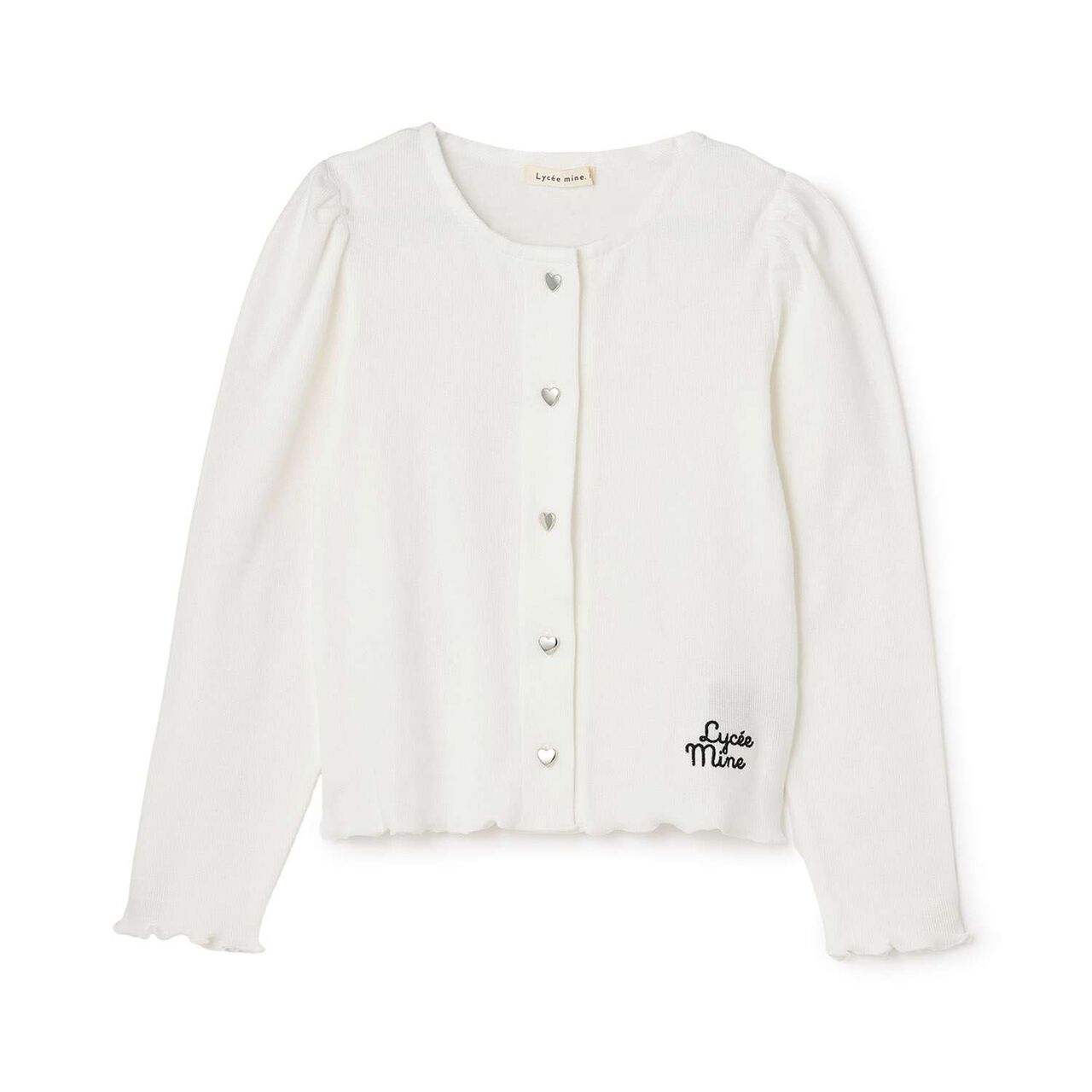 [Mini Length] Heart Button Ribbed Cardigan for Girls [Kids] [Children's Clothing],Blue gray, large image number 18
