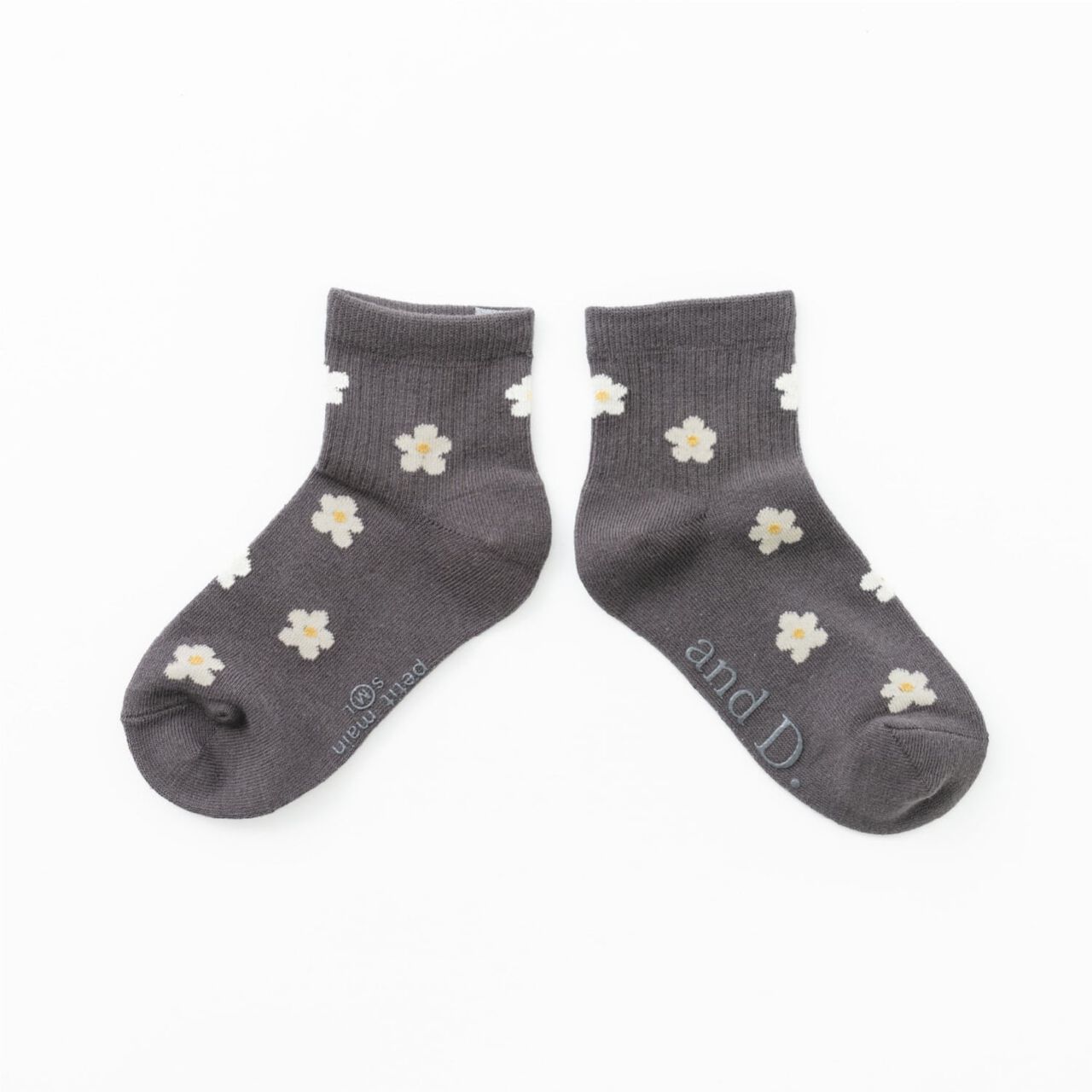 Floral Pattern Socks,Charcoal gray, large image number 5