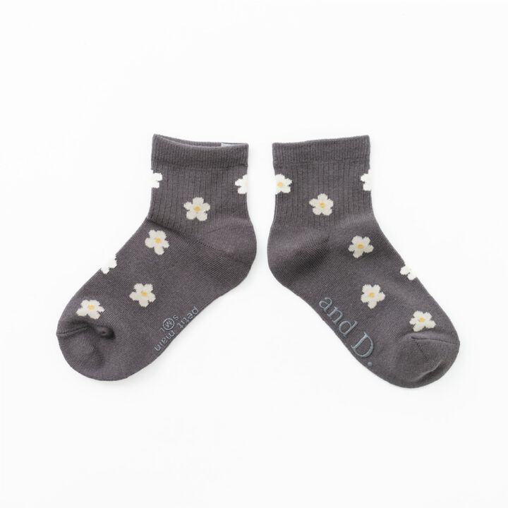 Floral Pattern Socks,Charcoal gray, medium image number 5