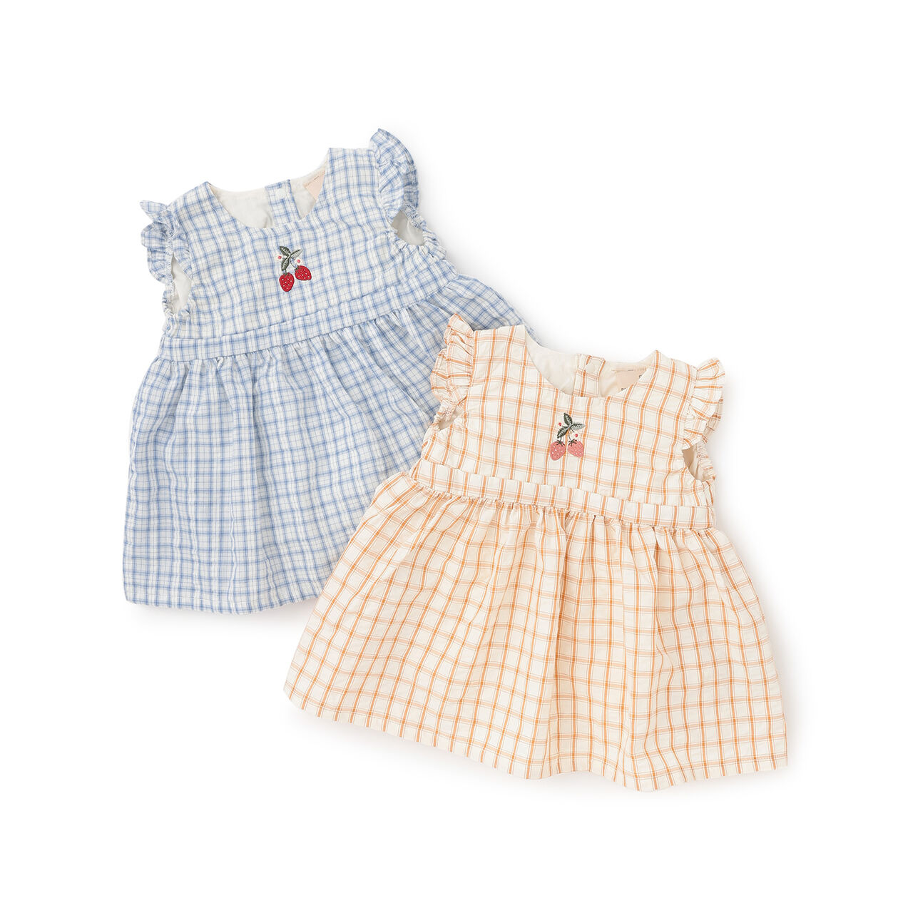 [Web Exclusive] Checkered Romper Dress / E,Yellow orange, large image number 10