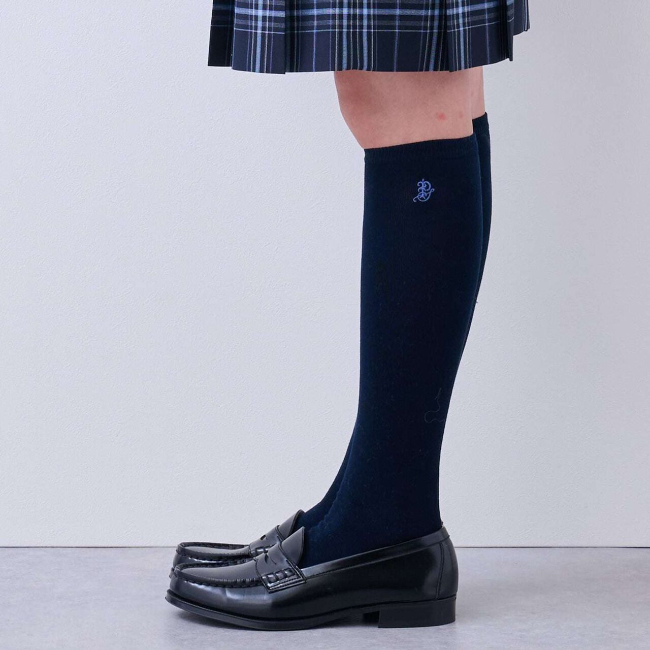 [Graduation Attire] Embroidered Logo Knee-High Socks,Deep red, large image number 7