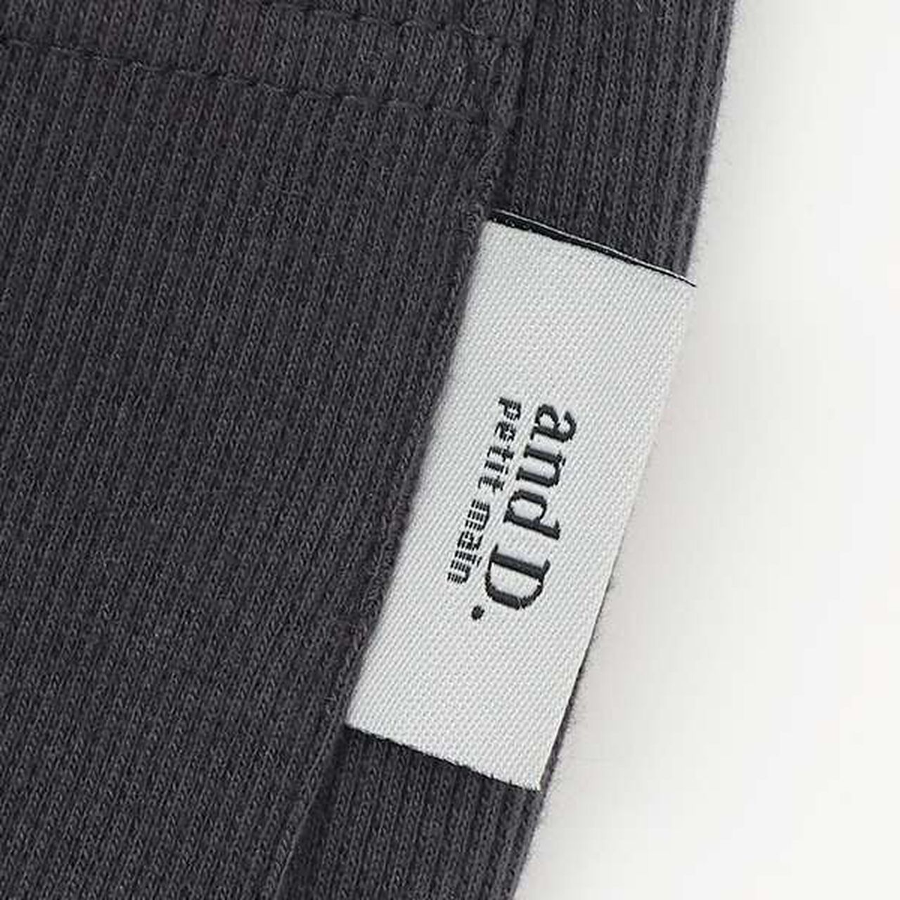 Anti-Stain Hem Frill Ribbed Pants,Charcoal gray, large image number 4