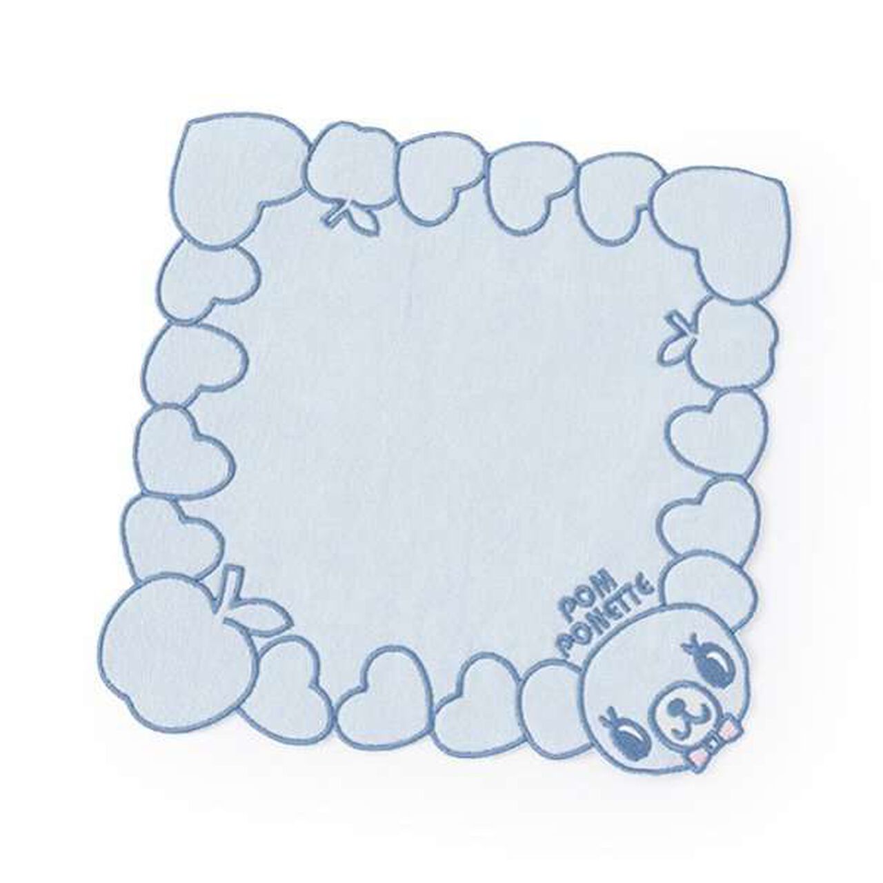 Mint-kun Embroidered Handkerchief,Sax blue, large image number 0