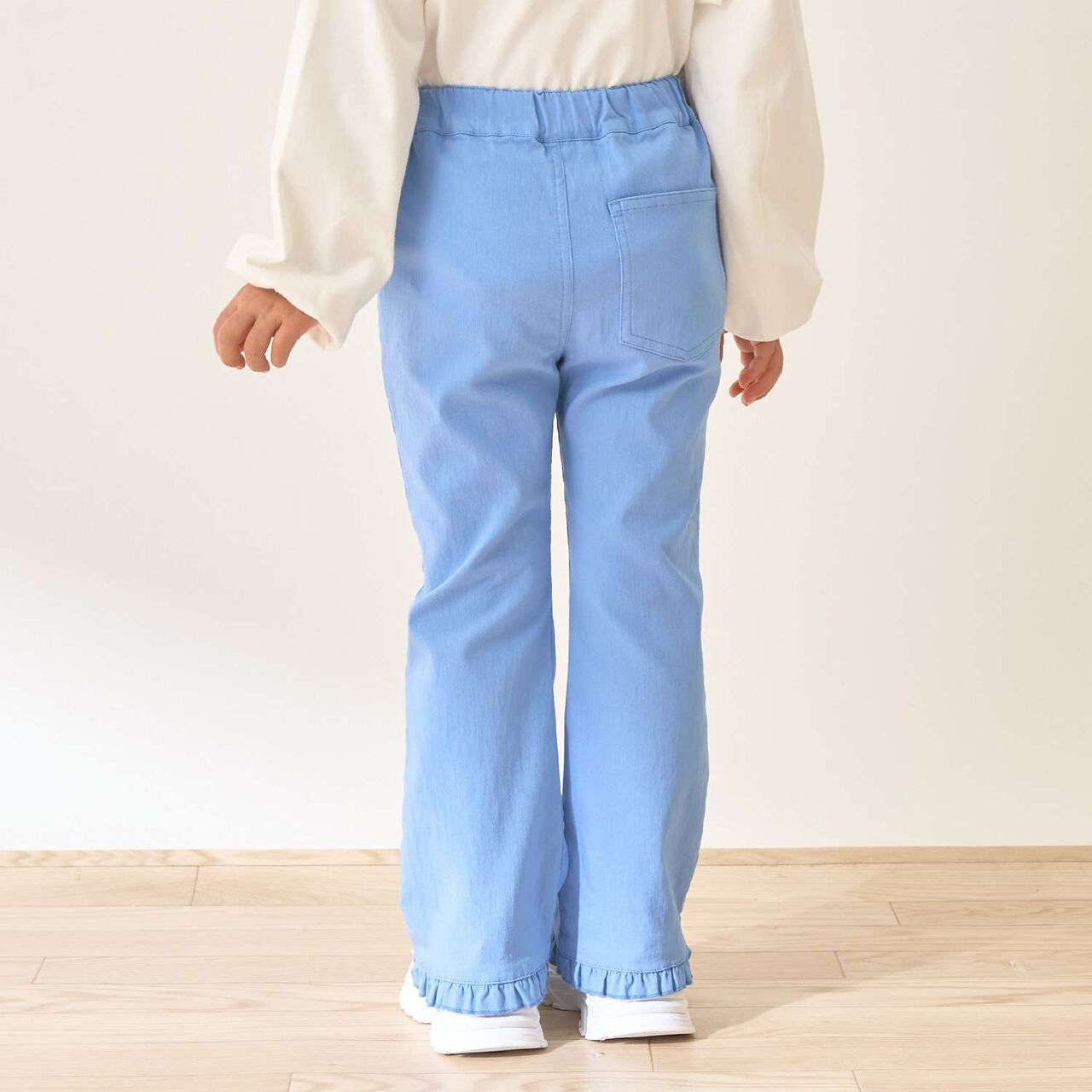 Tomo Pants Stretchy Hem Frill Flared Pants,Black, large image number 25