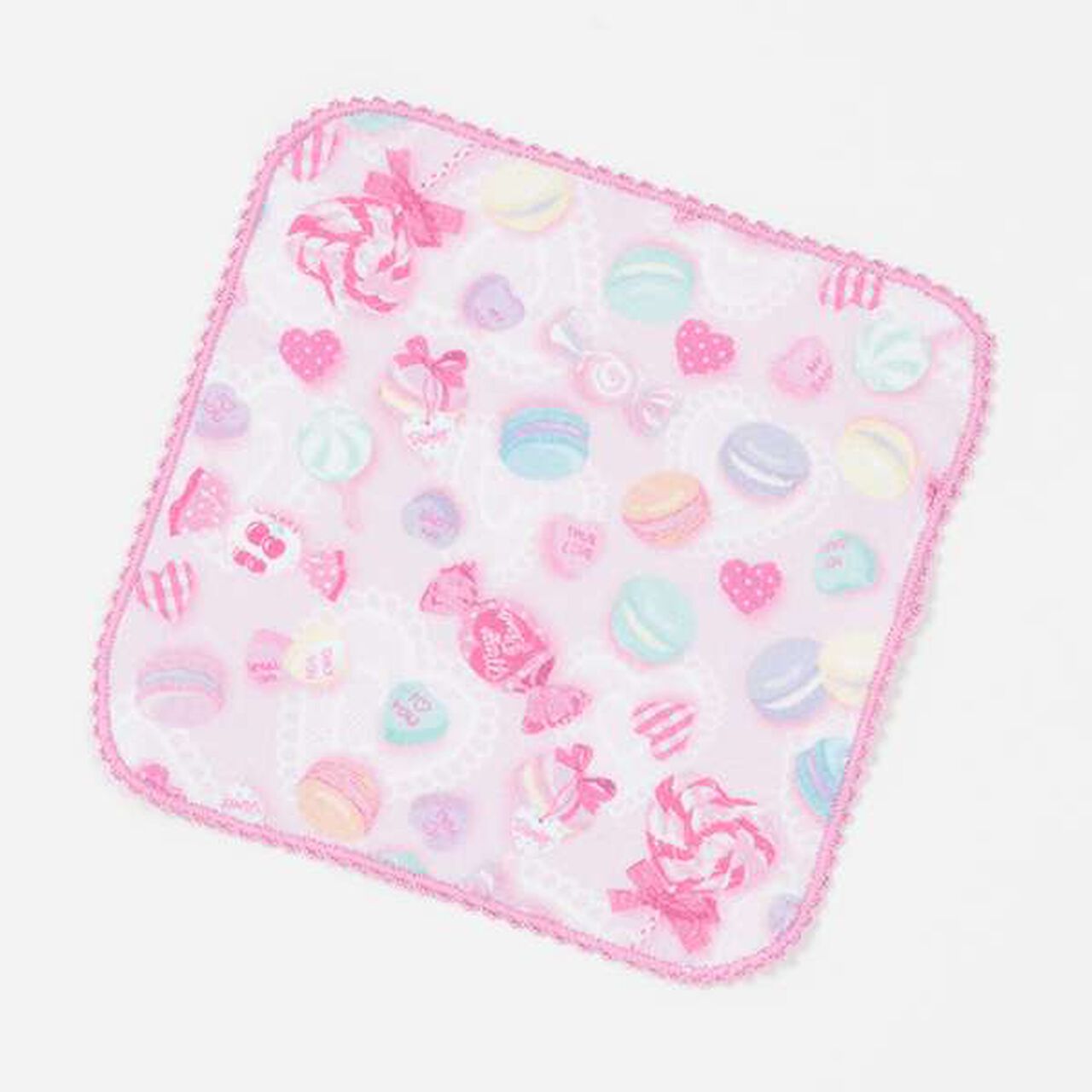 35th Strawberry Macaron Mimi Pop Pattern Hand Towel,Red, large image number 9