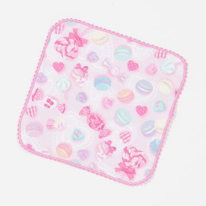 35th Strawberry Macaron Mimi Pop Pattern Hand Towel,Red, medium image number 9