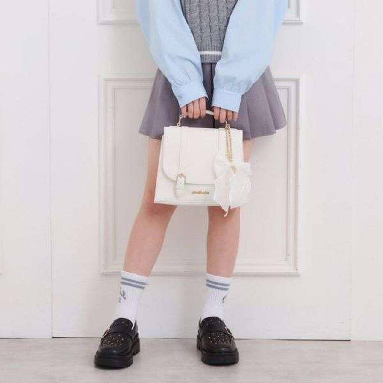 Girly Satchel,White, large image number 1