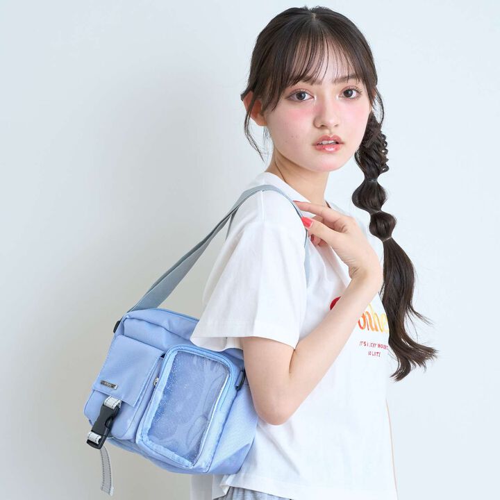 [LTXC] Clear Lame Pocket Shoulder Bag,Black, medium image number 2