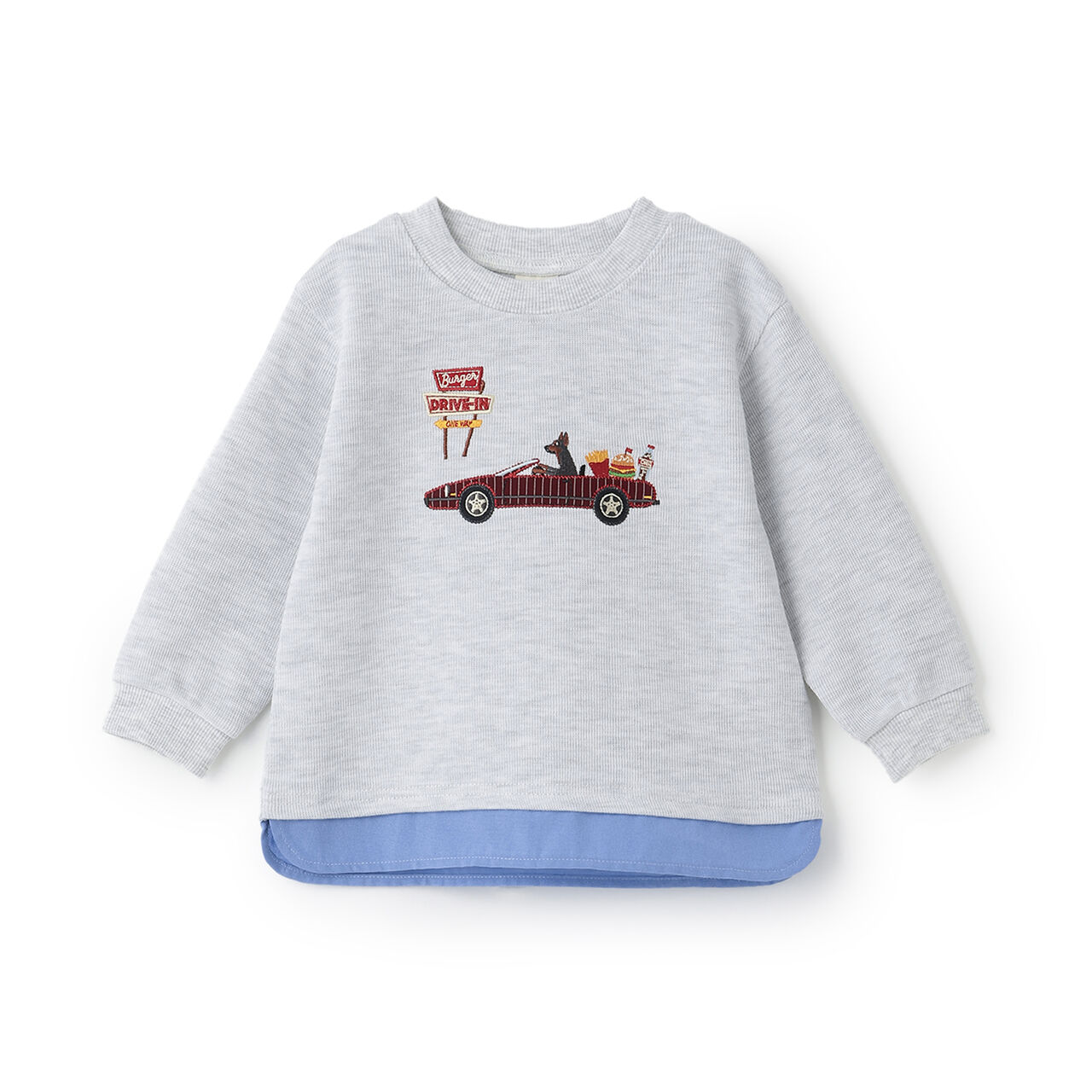 Drive Appliqu&eacute; Double-Face Long-Sleeve T-Shirt,Smoke white, large image number 0