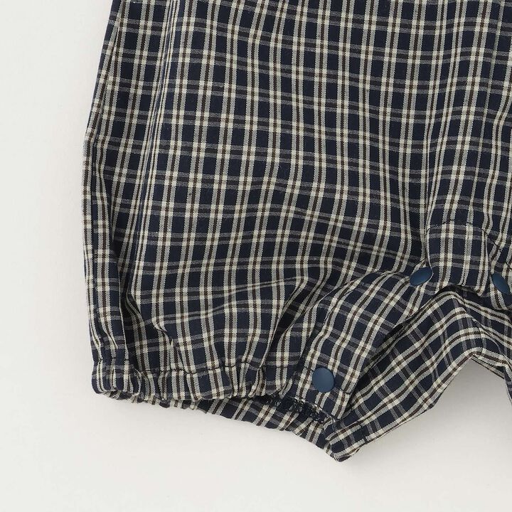 Checkered Overalls Set,Navy, medium image number 12