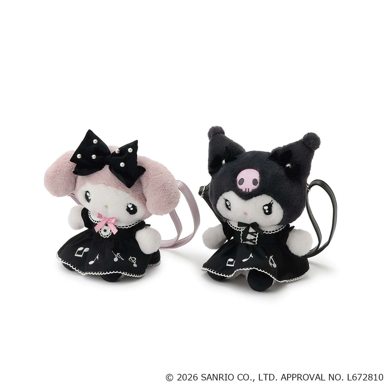 [My Melody / Kuromi] Plush Shoulder Bag,Charcoal gray, large image number 1