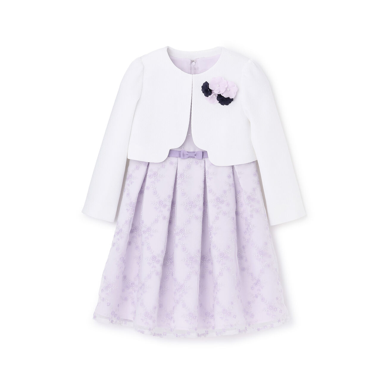 [Formal] Lace OP + No Collar JK Set,Lavender, large image number 10