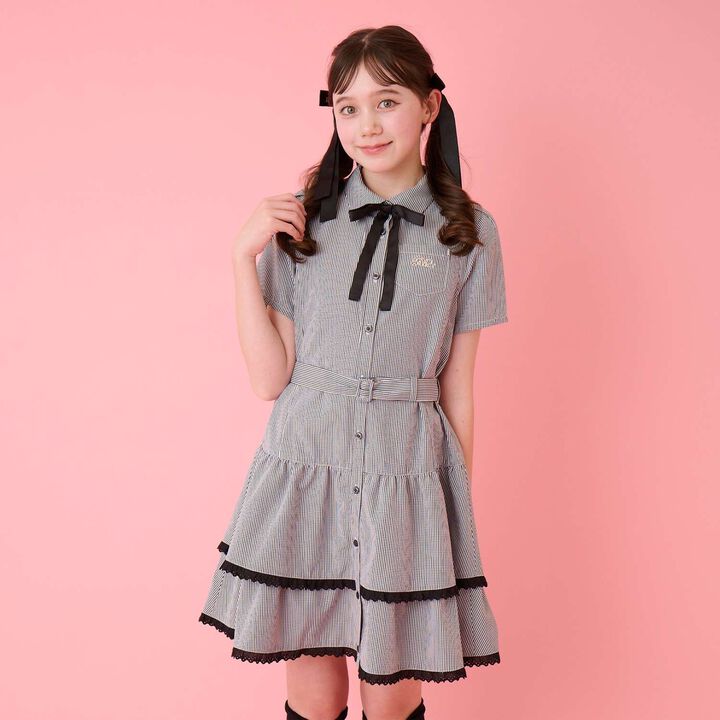 Tiered Shirt Mini One-Piece Dress,Blue, medium image number 15